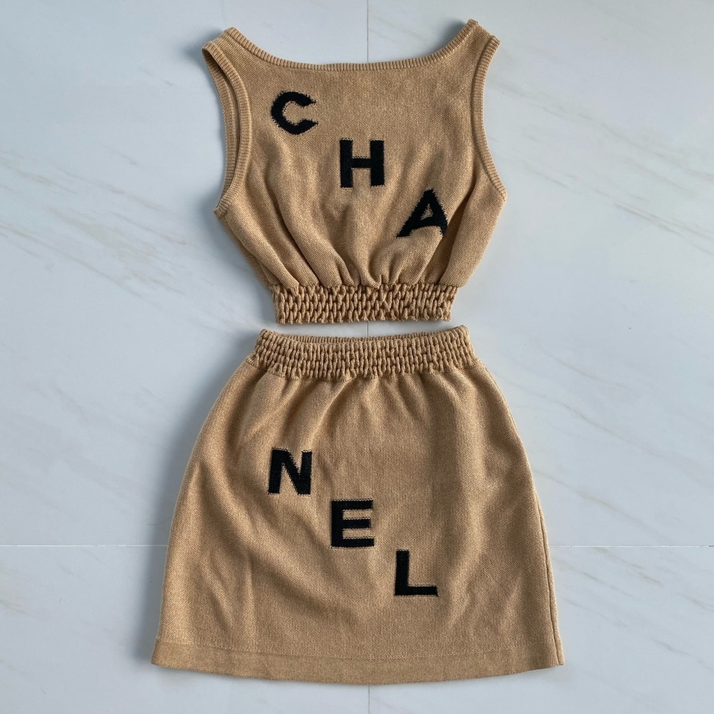 Chanel SS19 Two-Piece Ensemble & Camellia